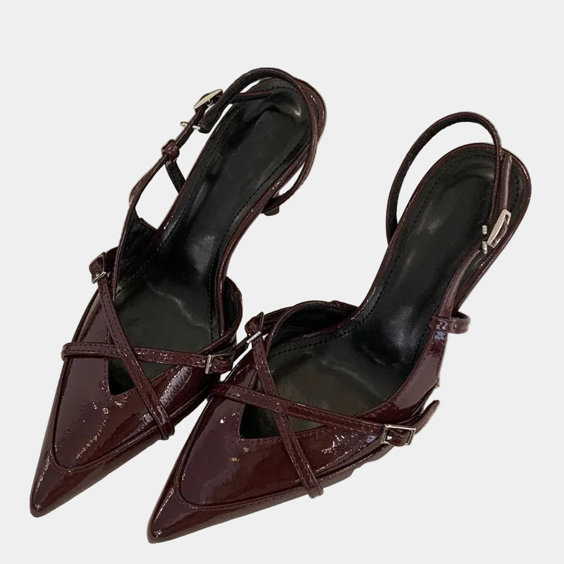Pointed Toe Kitten Heels Slingback Party Pumps for Women
