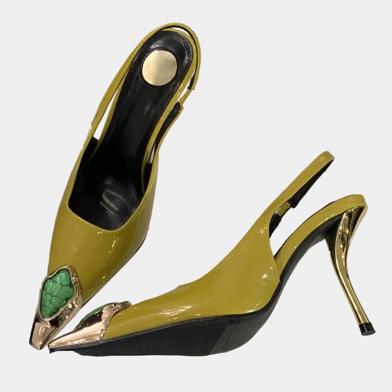 Pointed Toe Kitten Heels Slingback Pumps for Women