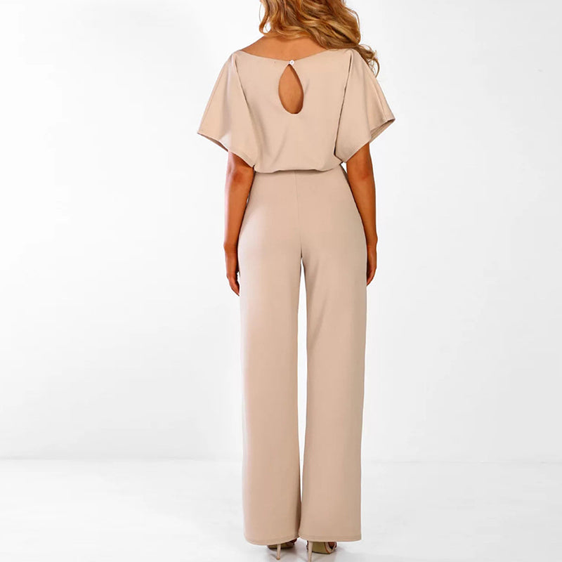 Belted Wide Leg Jumpsuit for Women
