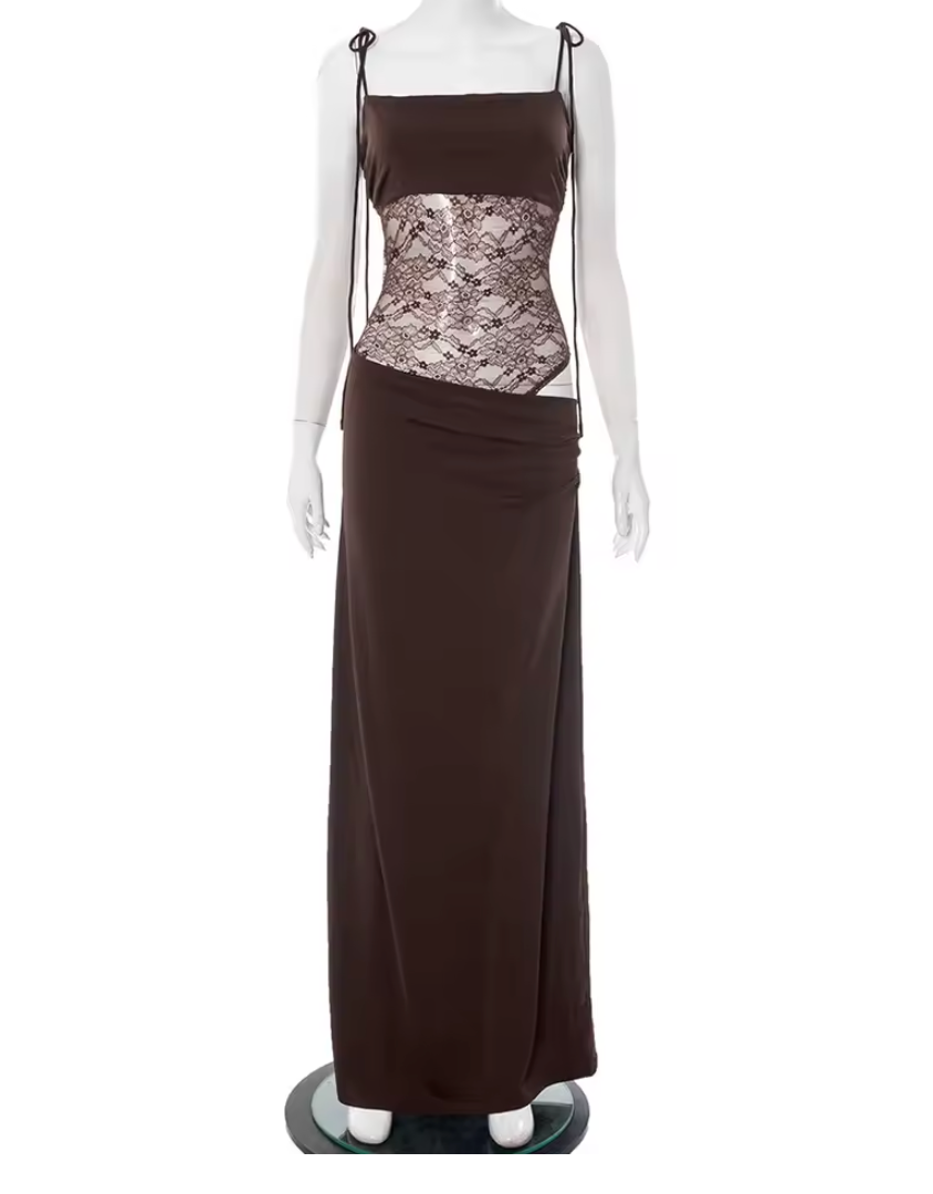 Sleeveless Lace Wedding Guest Maxi Dress for Women