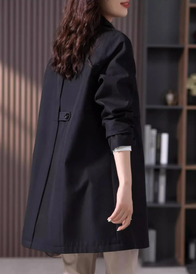 Classic Single Button Short Trench Coat for Women