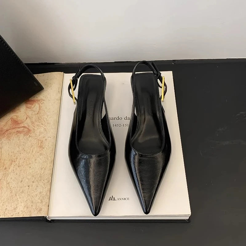 Pointed Toe Kitten Heels Mules for Women