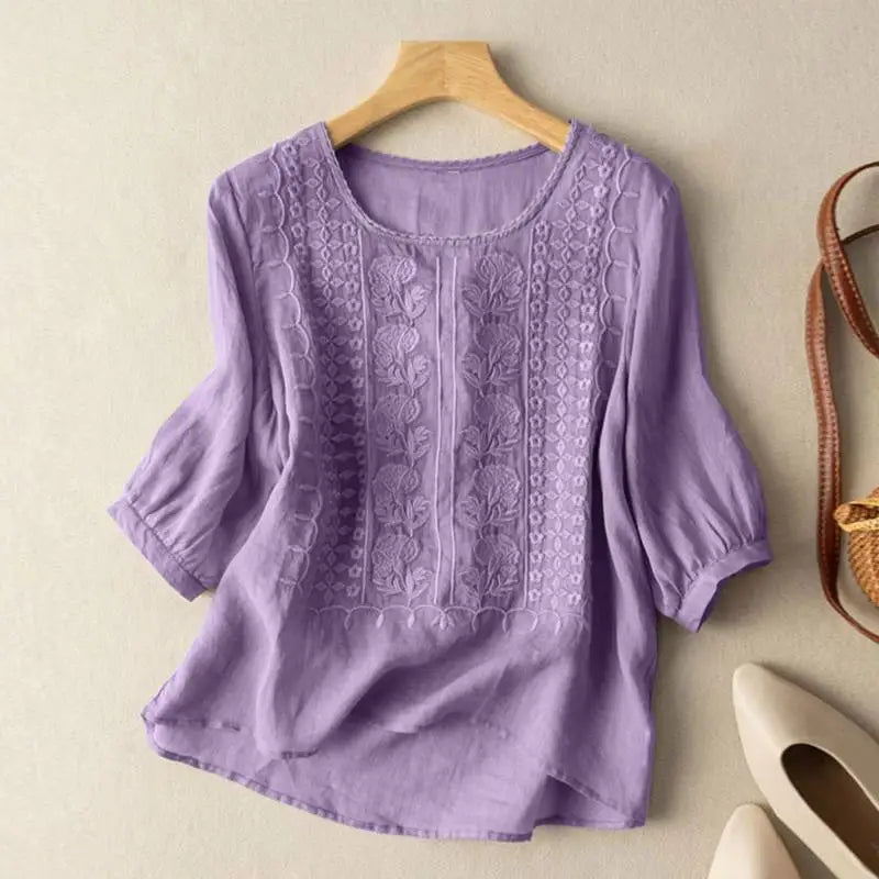 Floral Lace Relaxed Blouse for Women