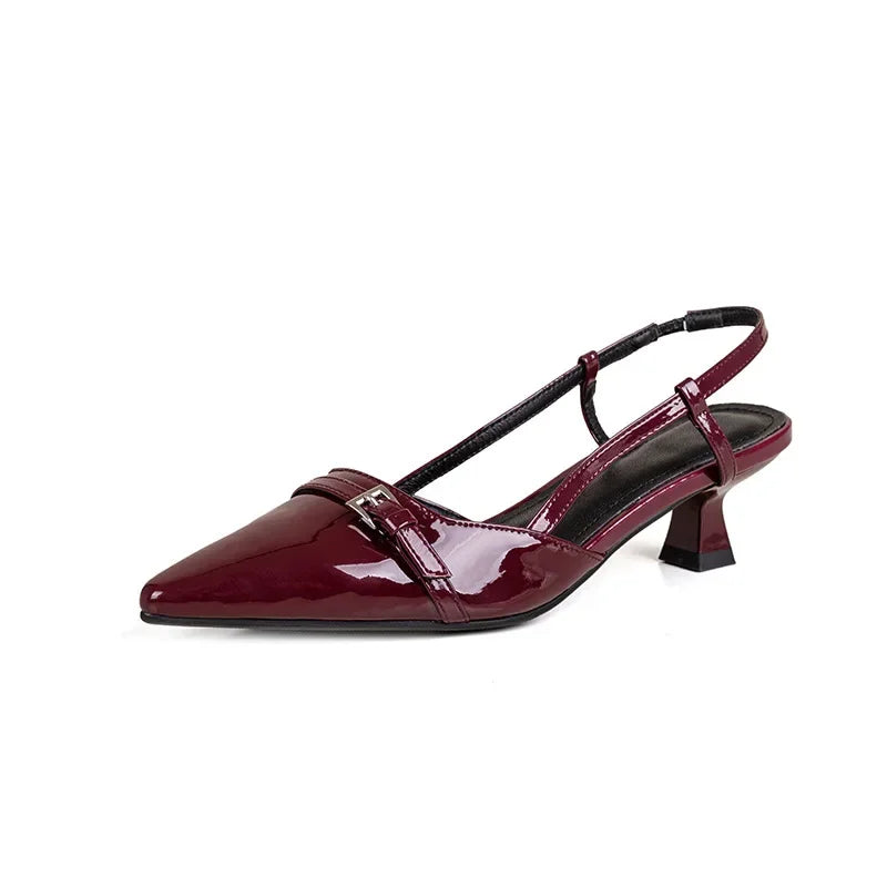 Pointed Toe Kitten Heels Ankle Strap Sandals for Women