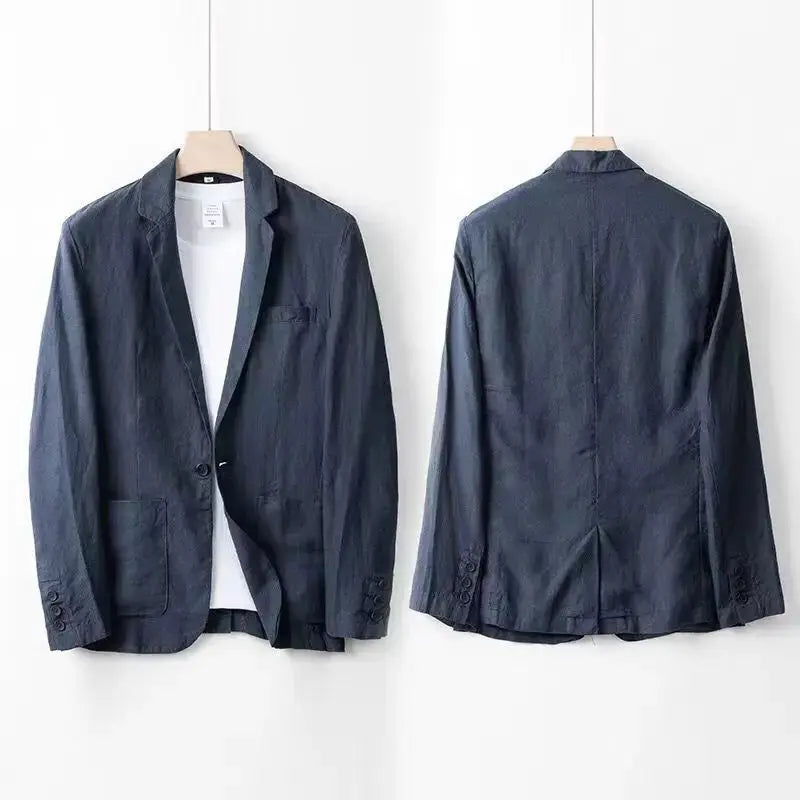 Linen Blend Notch Lapel Suit Set for Men