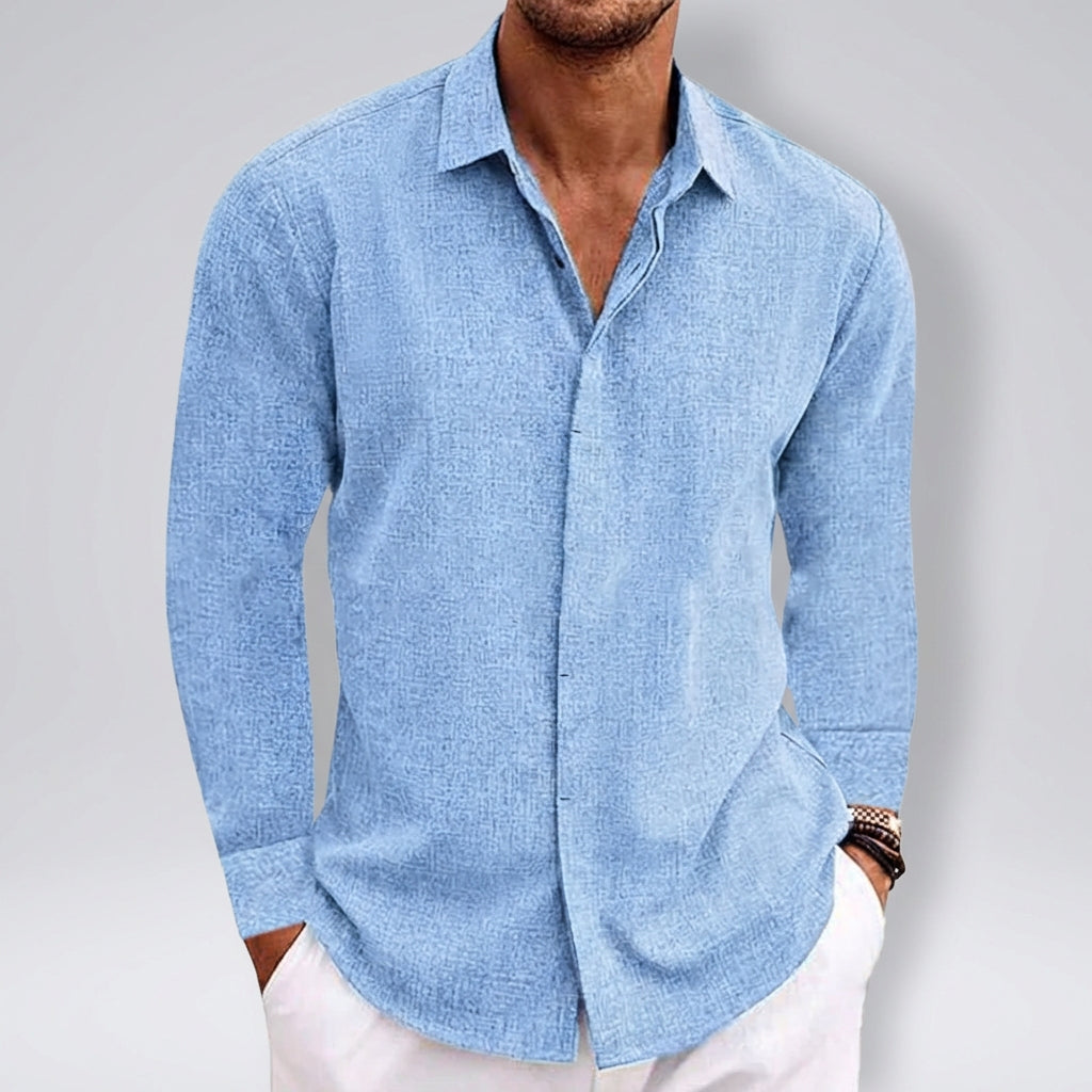 Textured Long Sleeve Shirt for Men