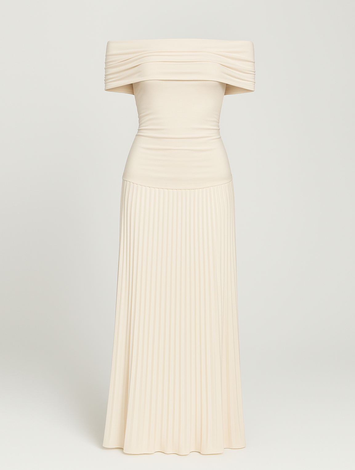 Wedding Guest Off-Shoulder Pleated Maxi Dress for Women