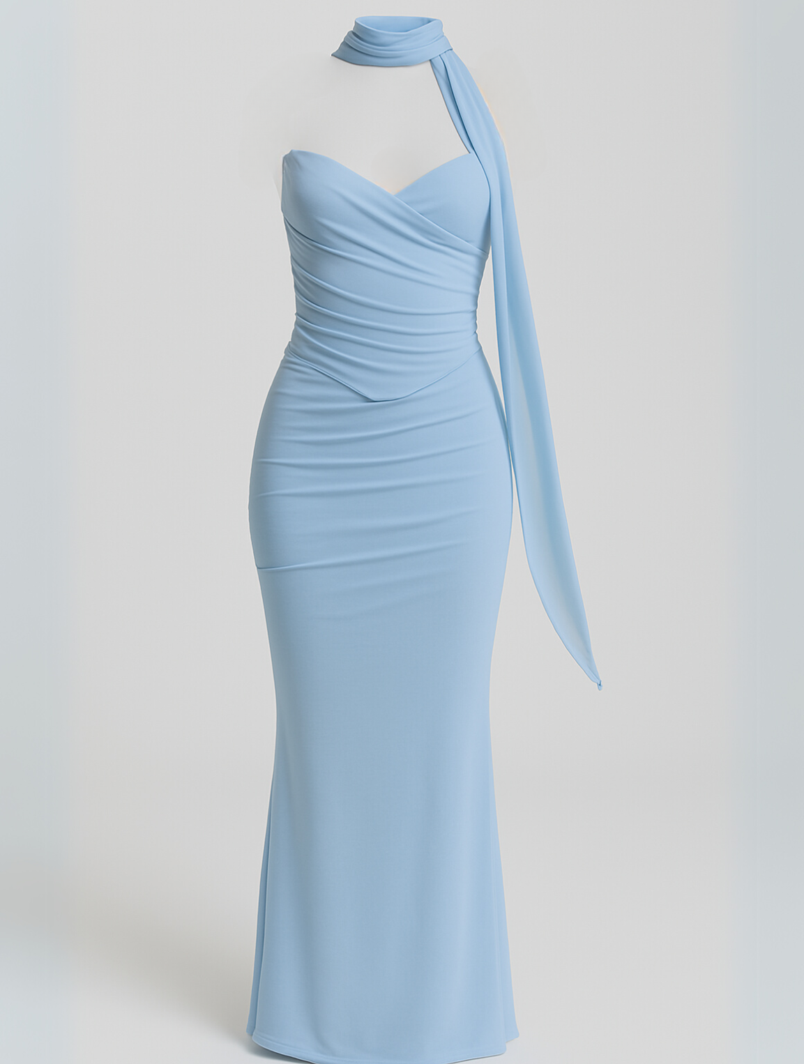 Strapless Ruched Wedding Guest Maxi Dress for Women