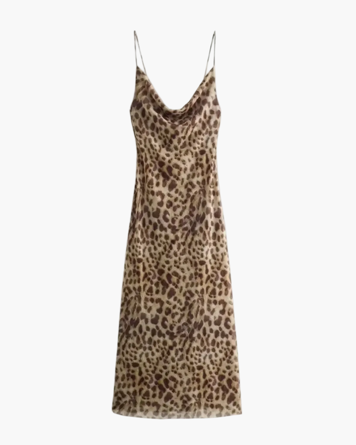 Printed Summer Dress with Cowl Neckline for Women