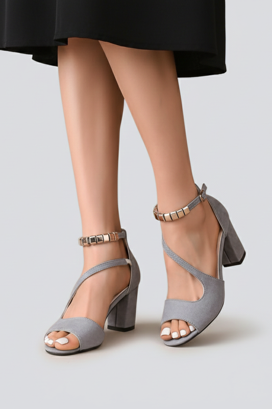 Embellished Open Toe Block Heel Sandals for Women