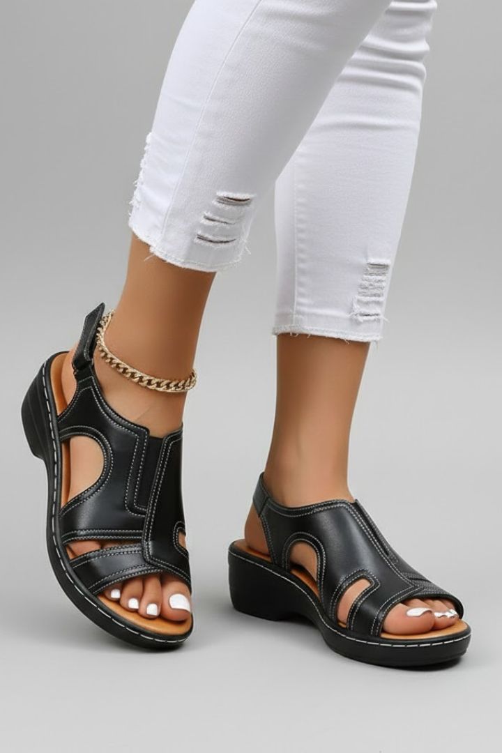 Open Toe Platform Sandals with Cutouts for Women