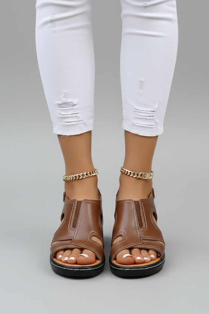 Open Toe Platform Sandals with Cutouts for Women