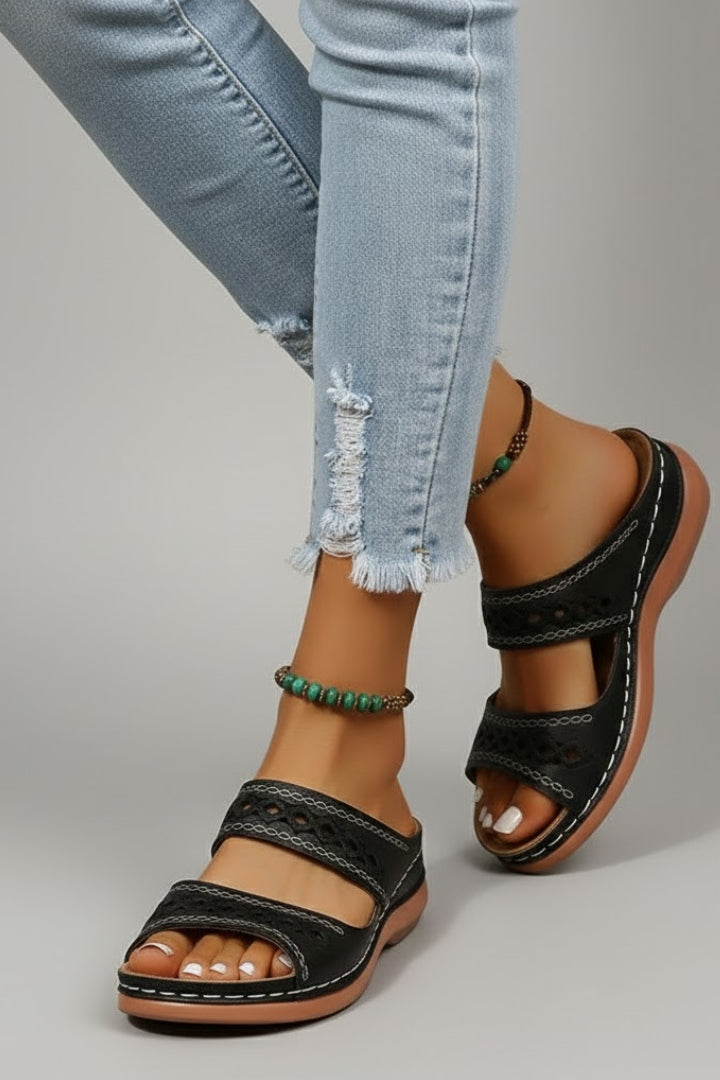 Slide Sandals with Dual Straps for Women