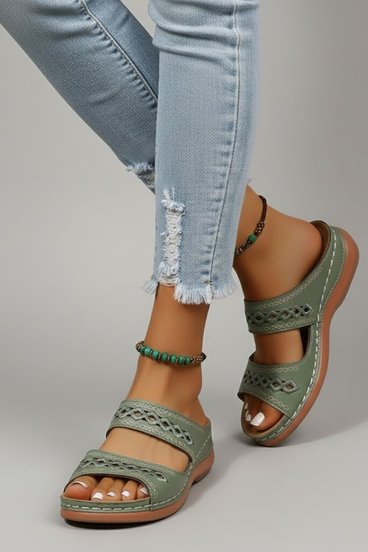 Slide Sandals with Dual Straps for Women