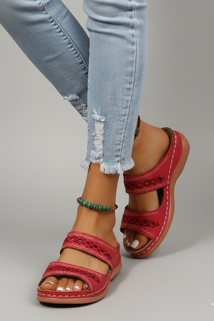 Slide Sandals with Dual Straps for Women