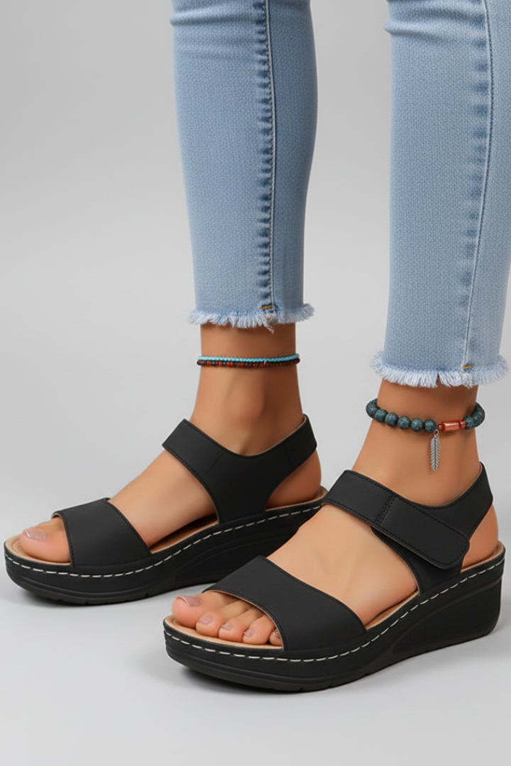Wedge Sandals with Loop Straps for Women