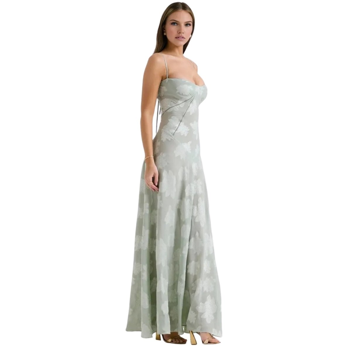 Strappy A-Line Wedding Guest Maxi Dress for Women