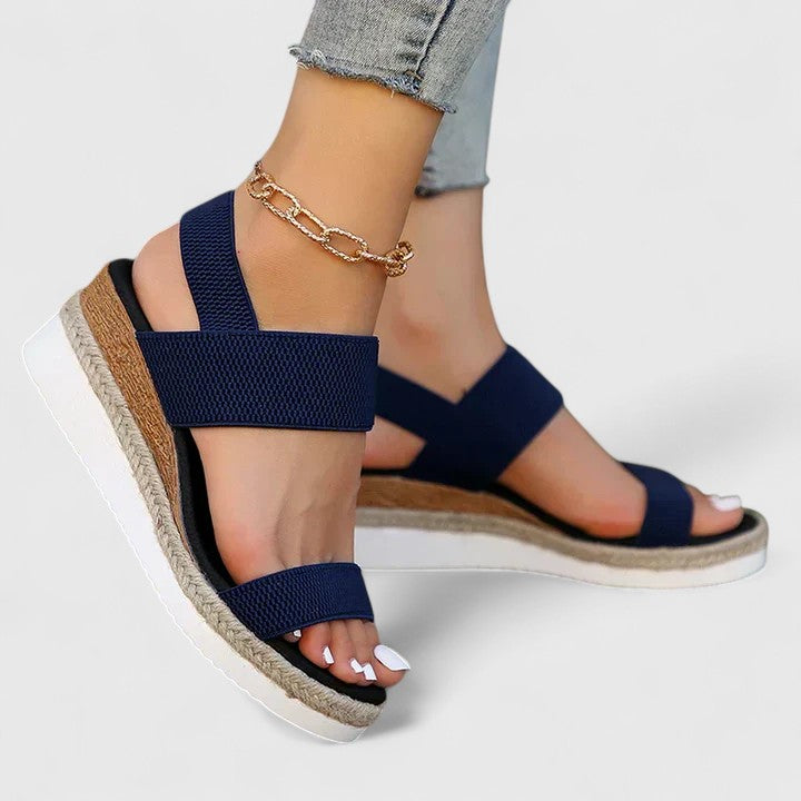 Espadrille Platform Sandals with Wide Straps for Women