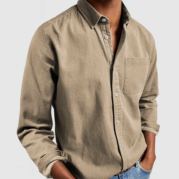 Denim Button-Down Shirt for Men