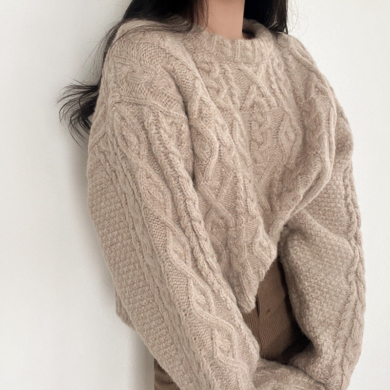 Women's Cable Knit Cropped Jumper