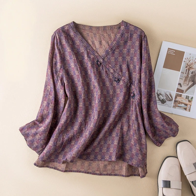 Summer Print Relaxed Blouse for Women
