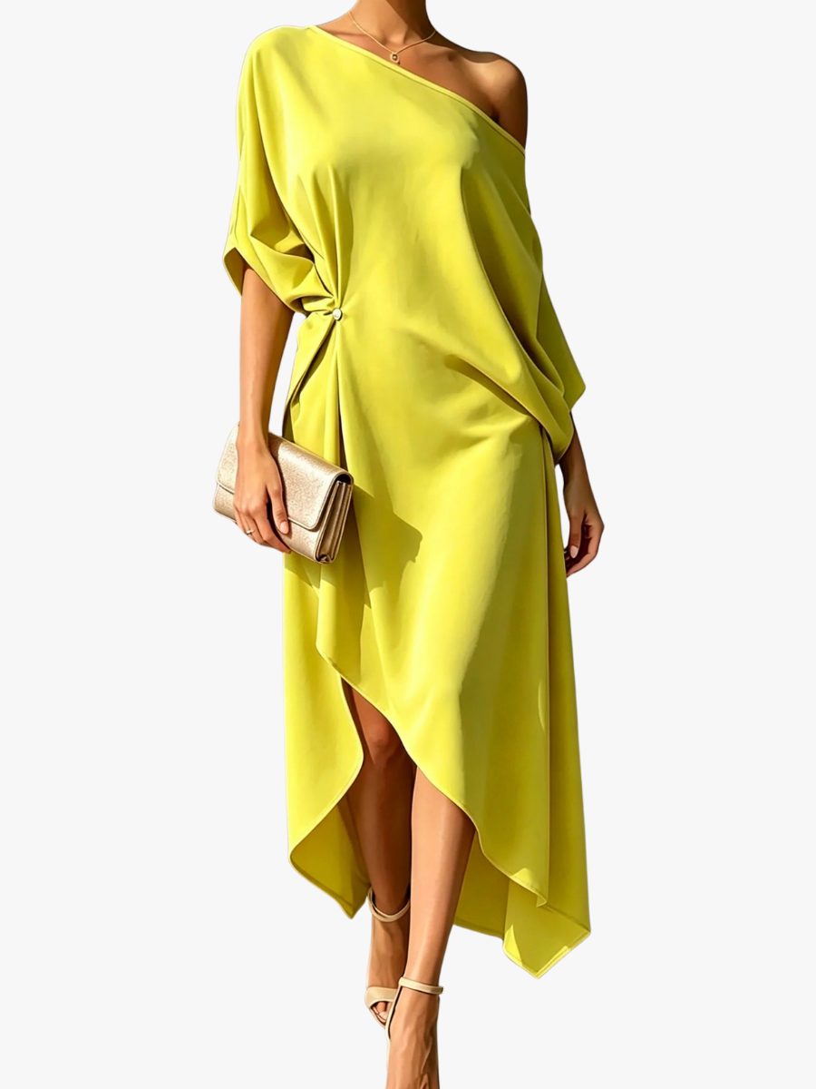 Asymmetric Midi Dress for Women