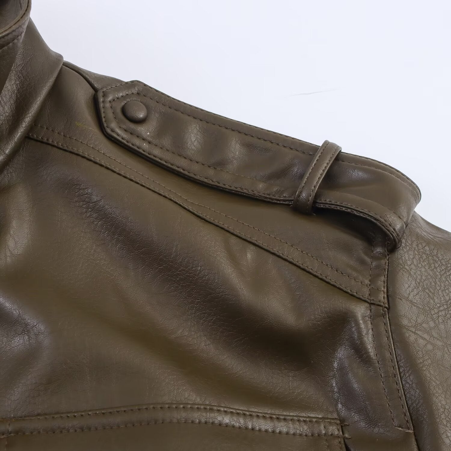 Cropped Faux Leather Bomber Jacket for Women