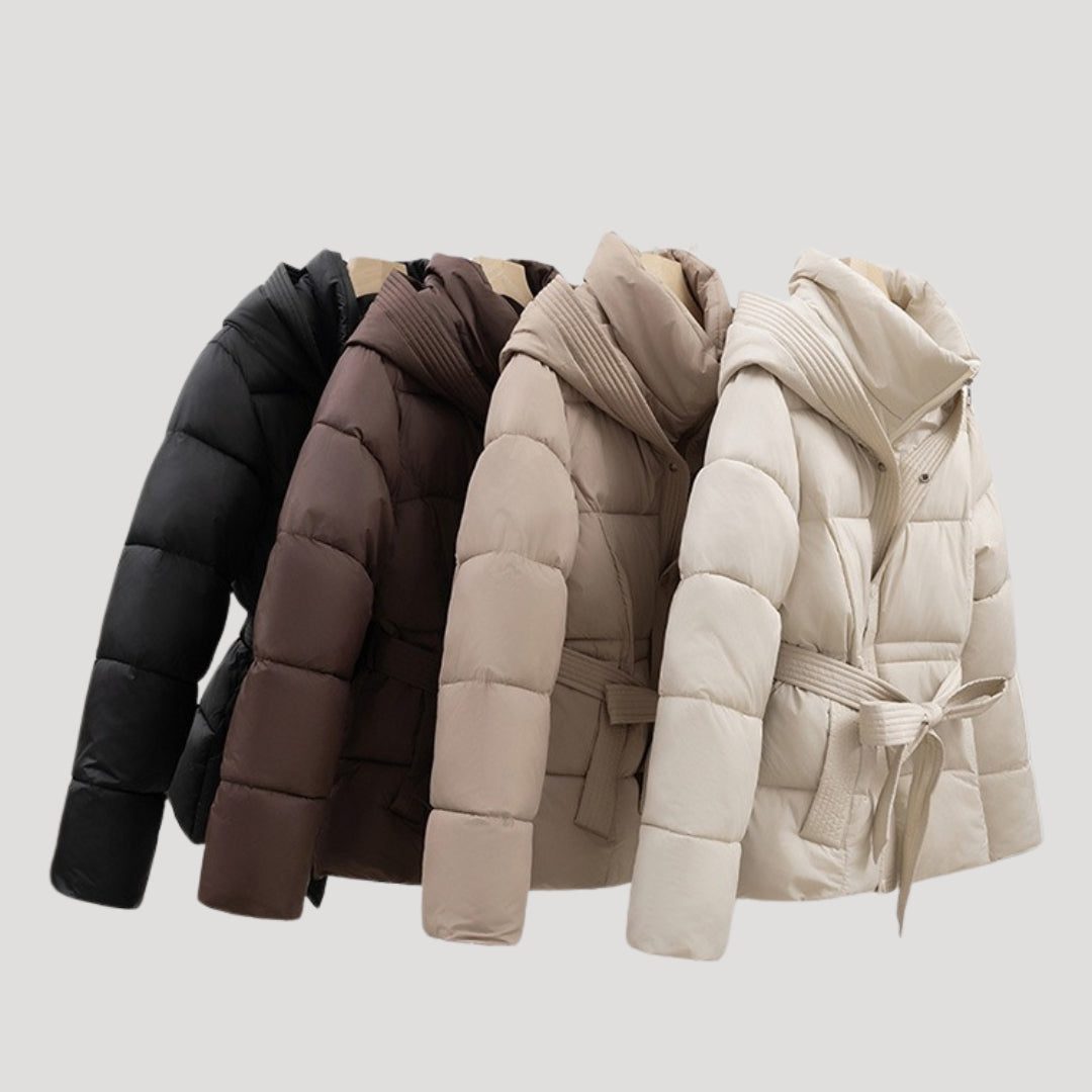 Belted Hooded Puffer Jacket for Women - View 8