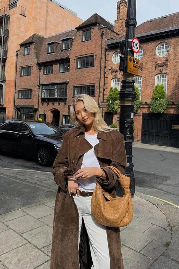 Belted Maxi Leather Trench Coat for Women - View 7