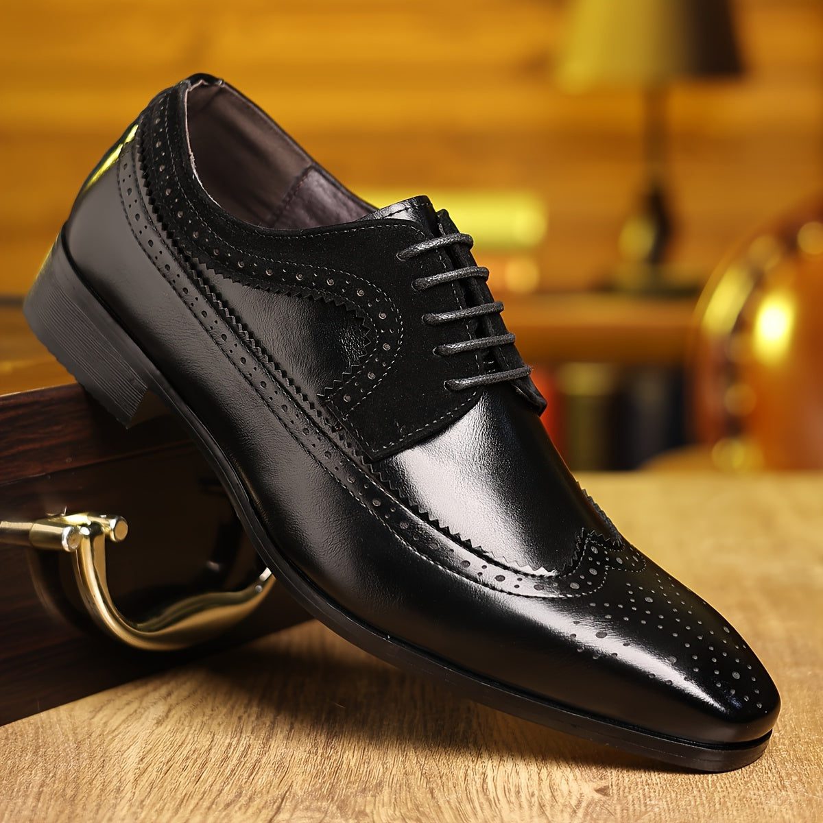 Brogue Pointed Toe Dress Shoes for Men - View 4