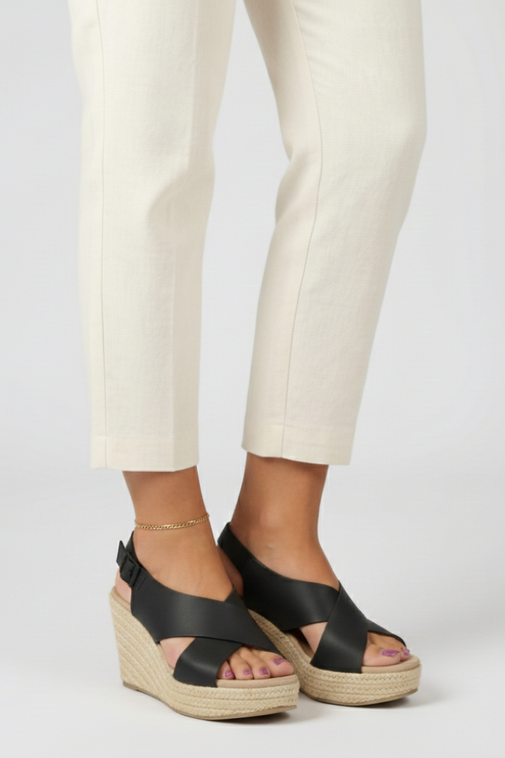 Slingback Wedge Sandals with Cross Straps for Women