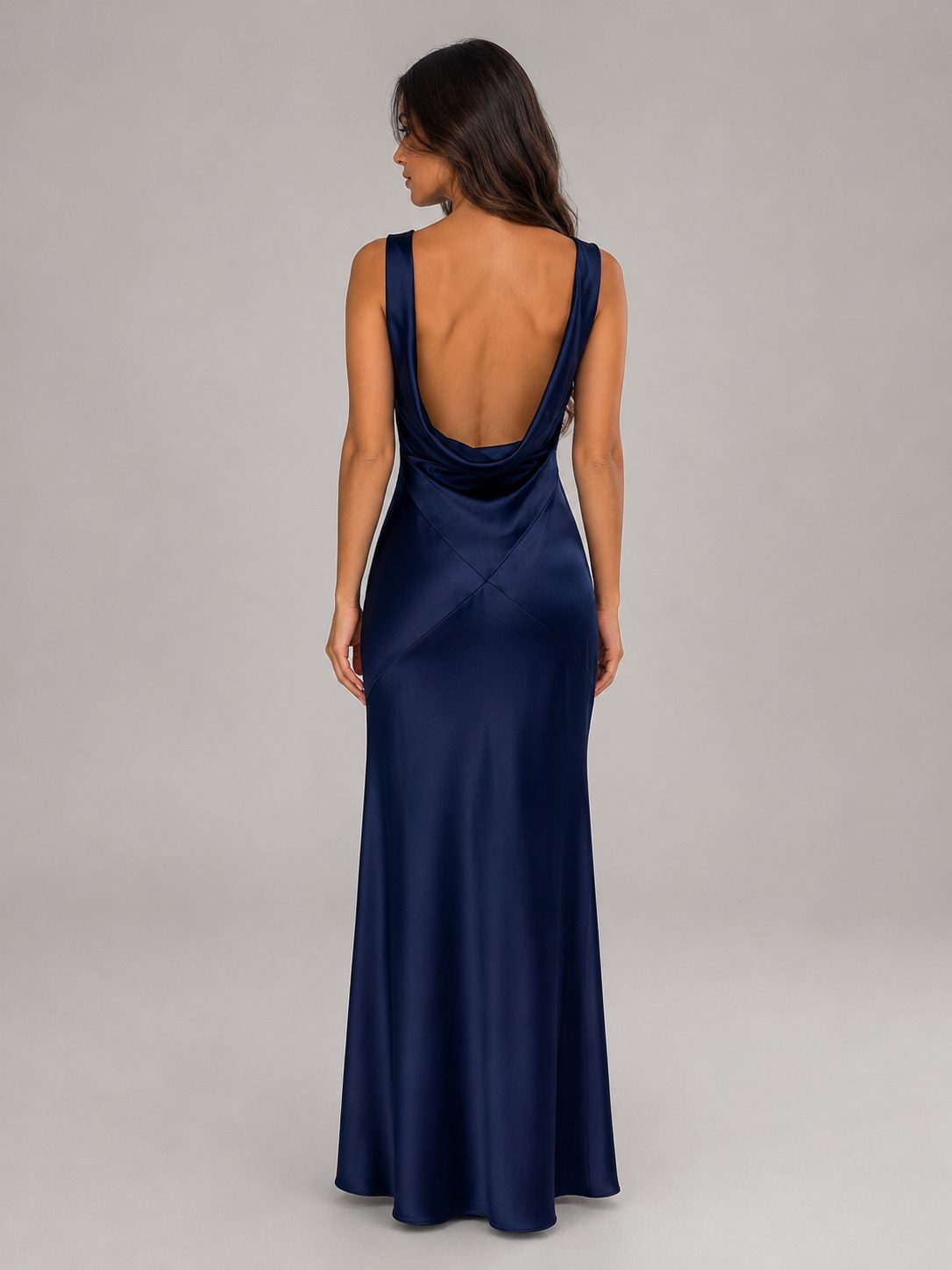 Cowl Neck Open Back Maxi Dress for Women