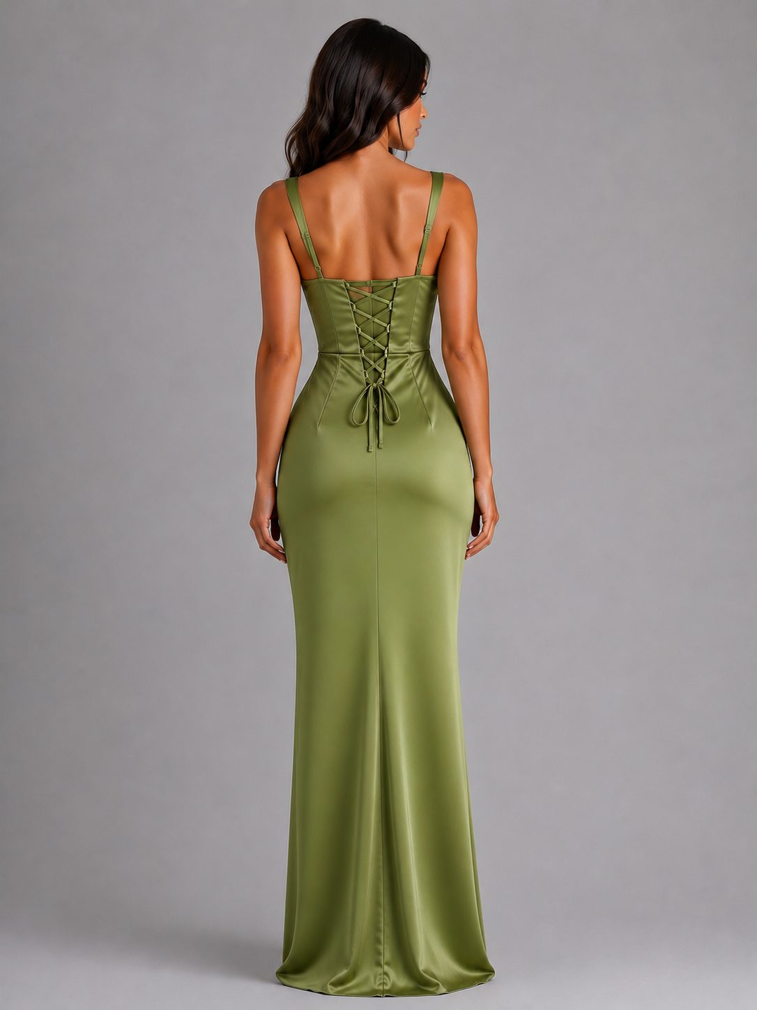 Cowl Neck Ruched Maxi Dress for Women - View 2