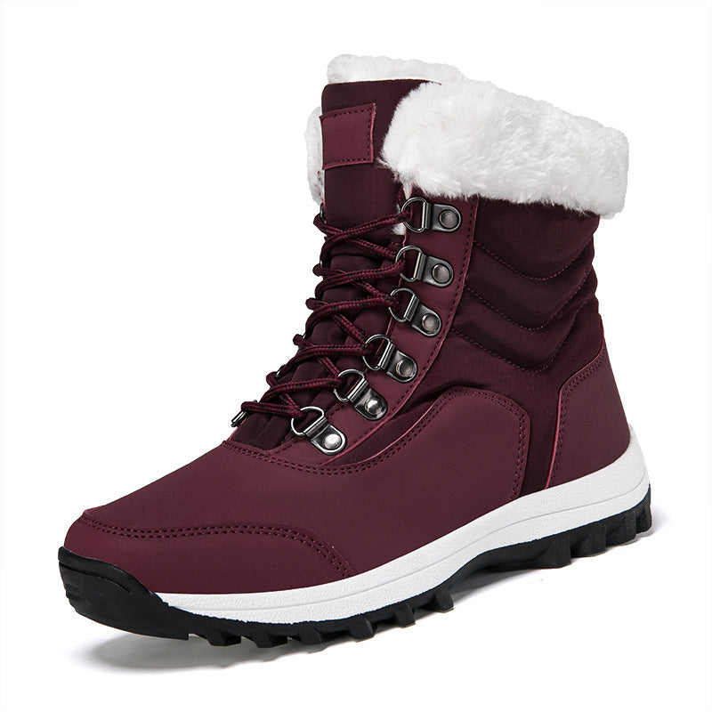 Faux Fur Lined Lace-up Winter Boots for Women