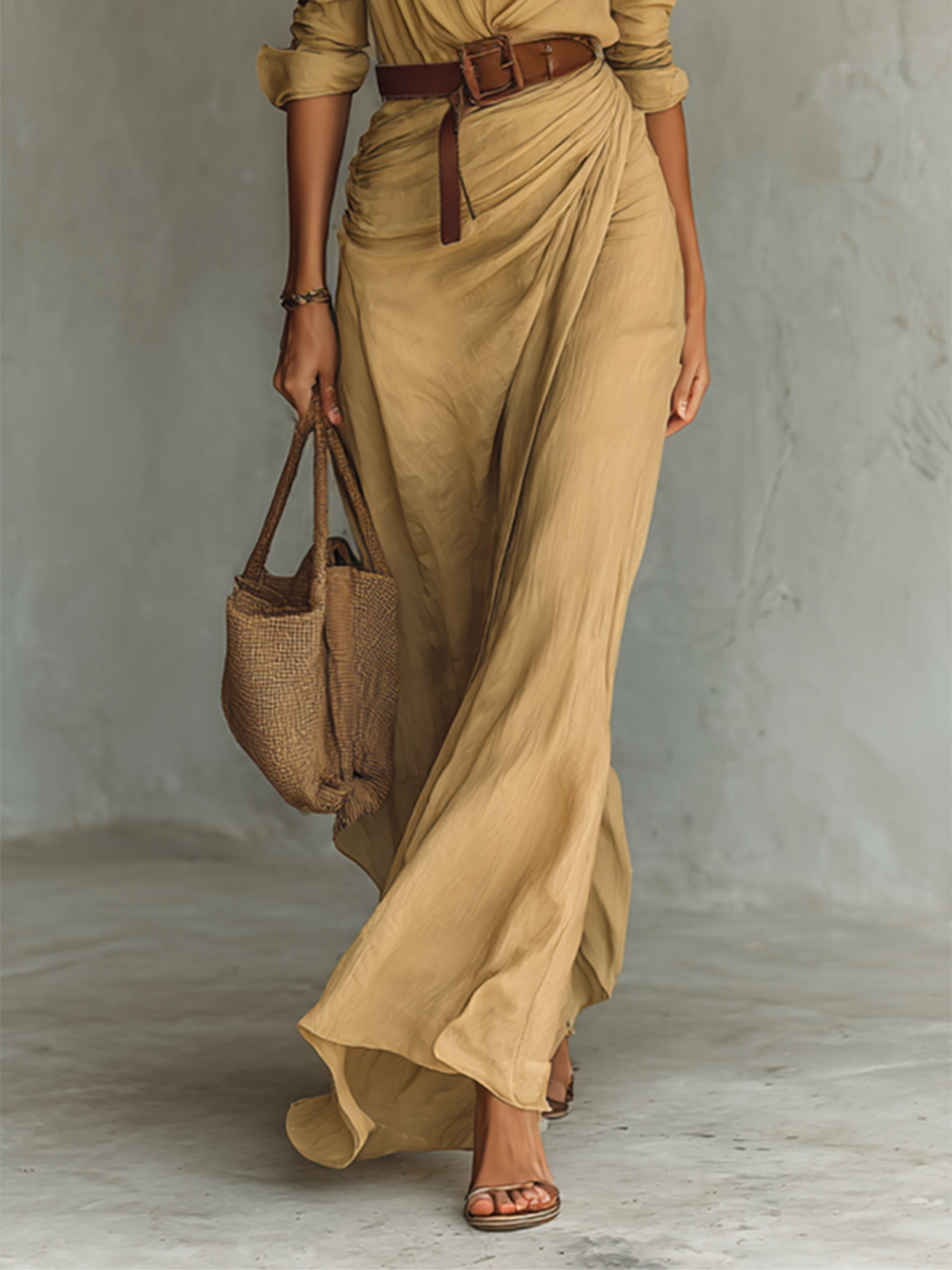 Wrap Maxi Shirt Dress for Women