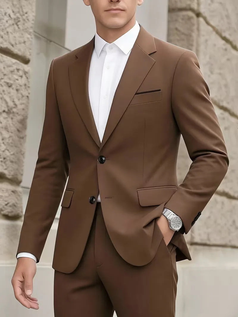 Slim Fit Suit Set for Men