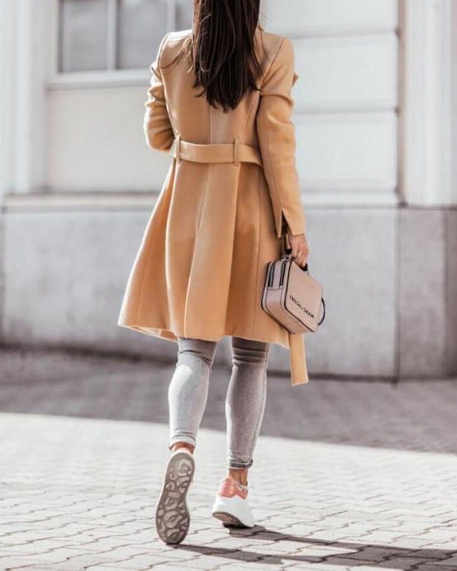 Double-Breasted Longline Coat for Women - View 2