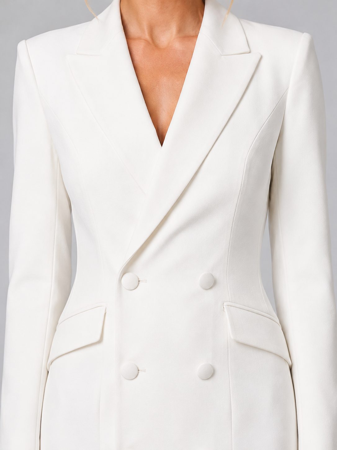 Double-Breasted Midi Blazer Dress for Women - View 2