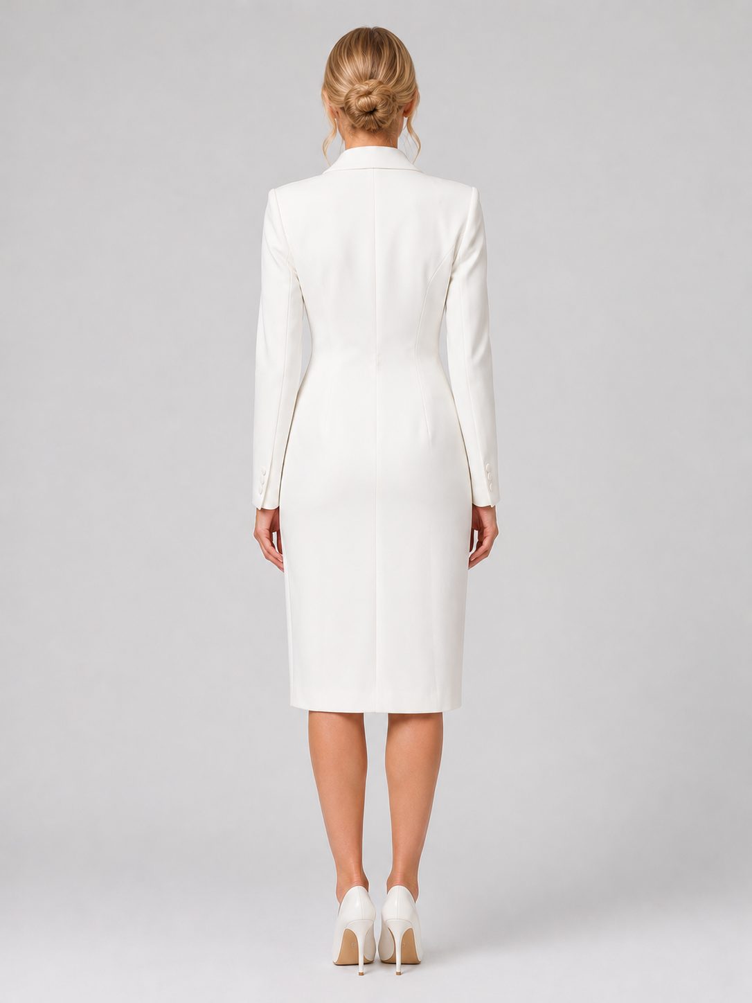 Double-Breasted Midi Blazer Dress for Women - View 3