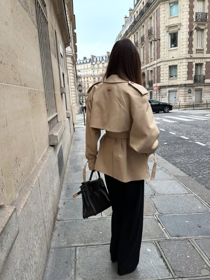 Double-Breasted Stand Collar Belted Jacket for Women - View 5