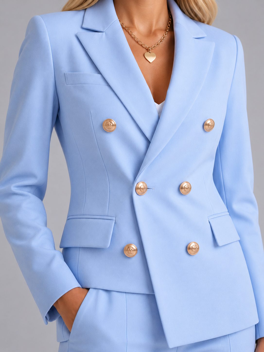Double-Breasted Tailored Blazer & Trousers Set for Women