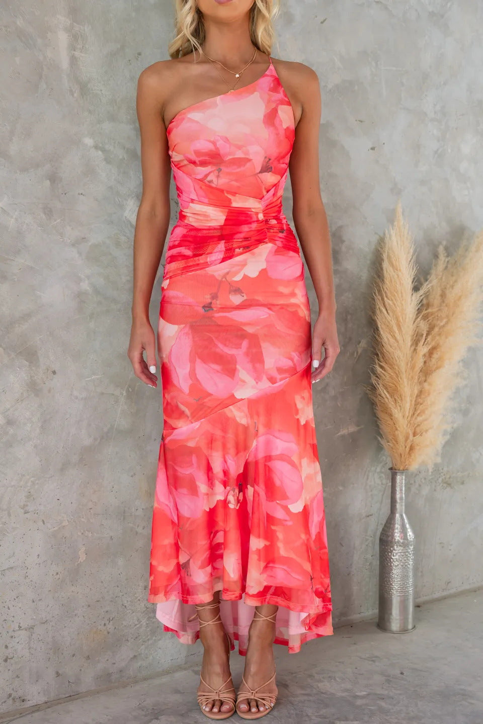 Strapless Floral Wedding Guest Maxi Dress for Women