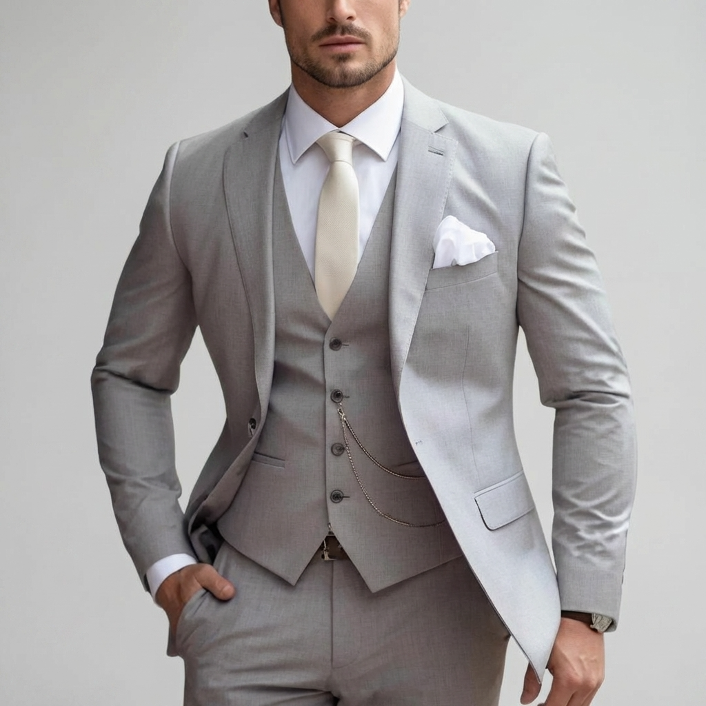 Three-Piece Slim Fit Suit for Men