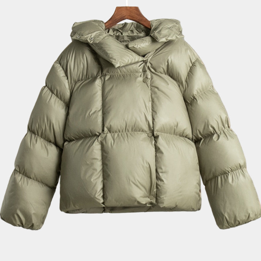 Padded Stand Collar Puffer Jacket for Women