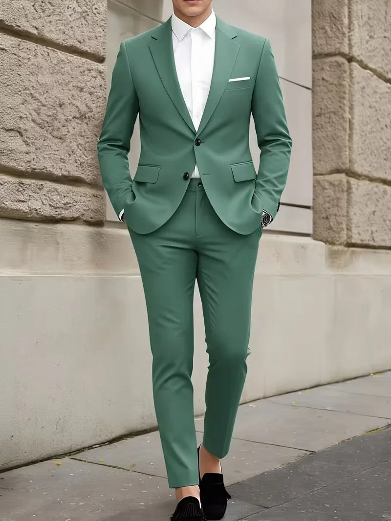 Slim Fit Suit Set for Men