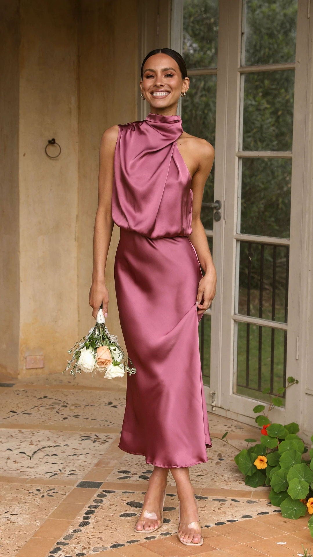 High Neck Sleeveless Midi Ibiza Dress for Women