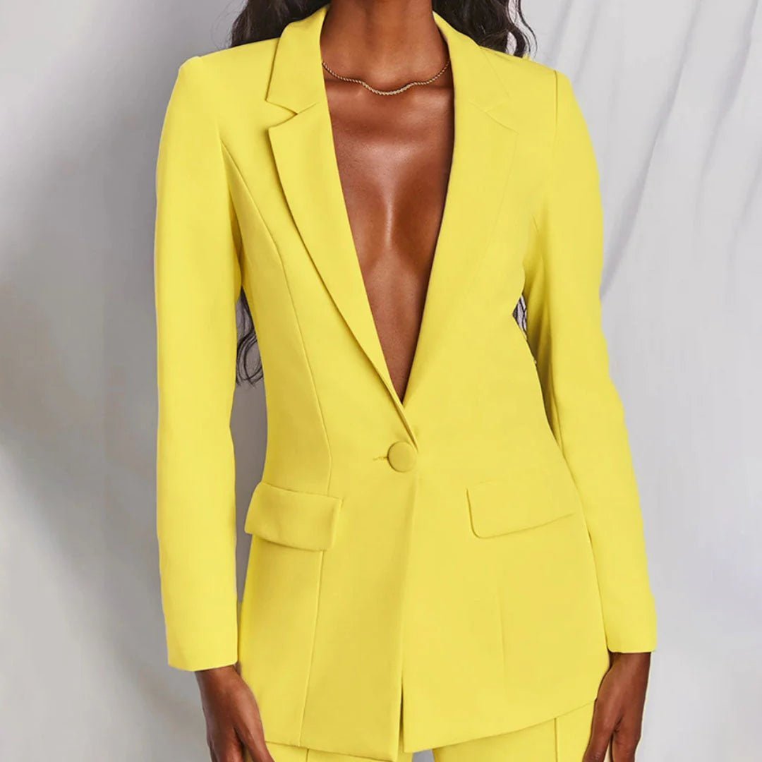 Tailored Blazer and Wide Leg Trouser Set for Women