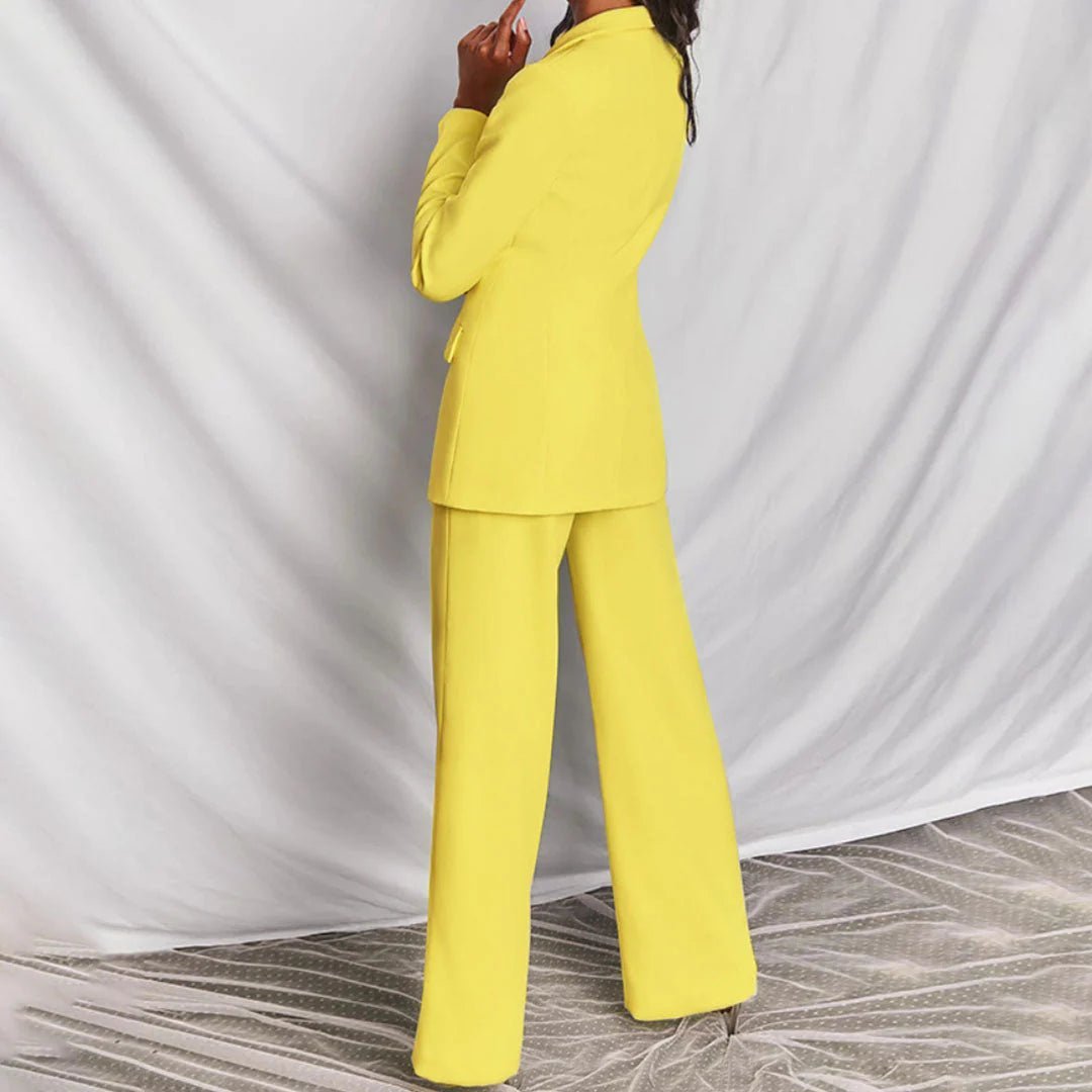 Tailored Blazer and Wide Leg Trouser Set for Women