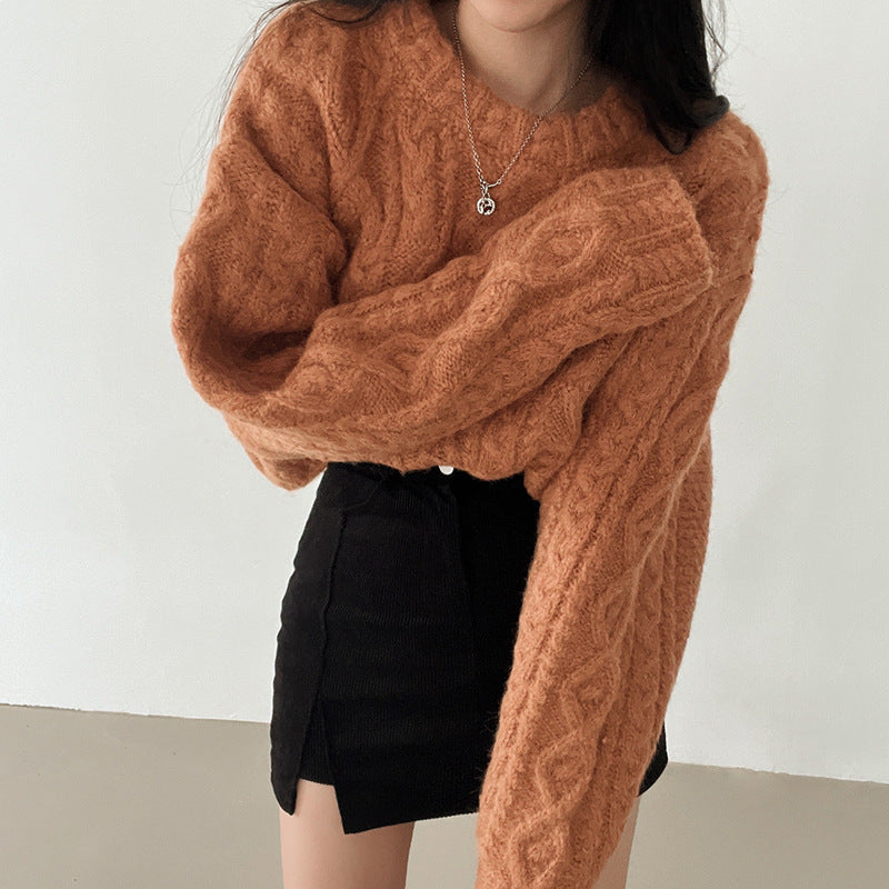 Women's Cable Knit Cropped Jumper
