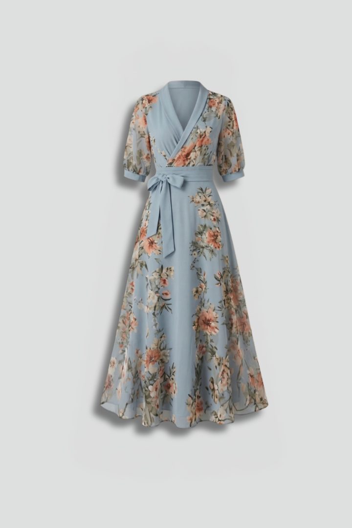 Floral V-Neck Midi Dress for Women